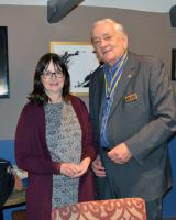 President Mac and new Rotarian Debbie.